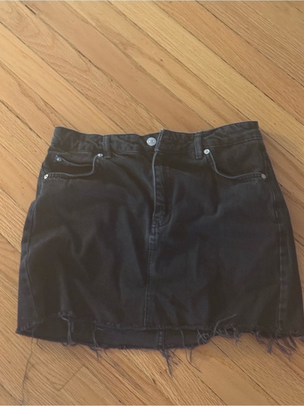 Topshop moto black denim skirt size 6